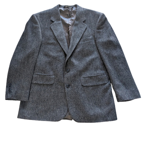 Heritage Herringbone Wool Blazer Tailored Classic Menswear Jacket 41R USA Made